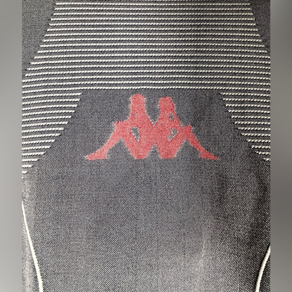 KAPPA Authentic Jaworzno Long Sleeve Shirt Top Sz M/L Black Smoke Grey Street - Picture 7 of 10